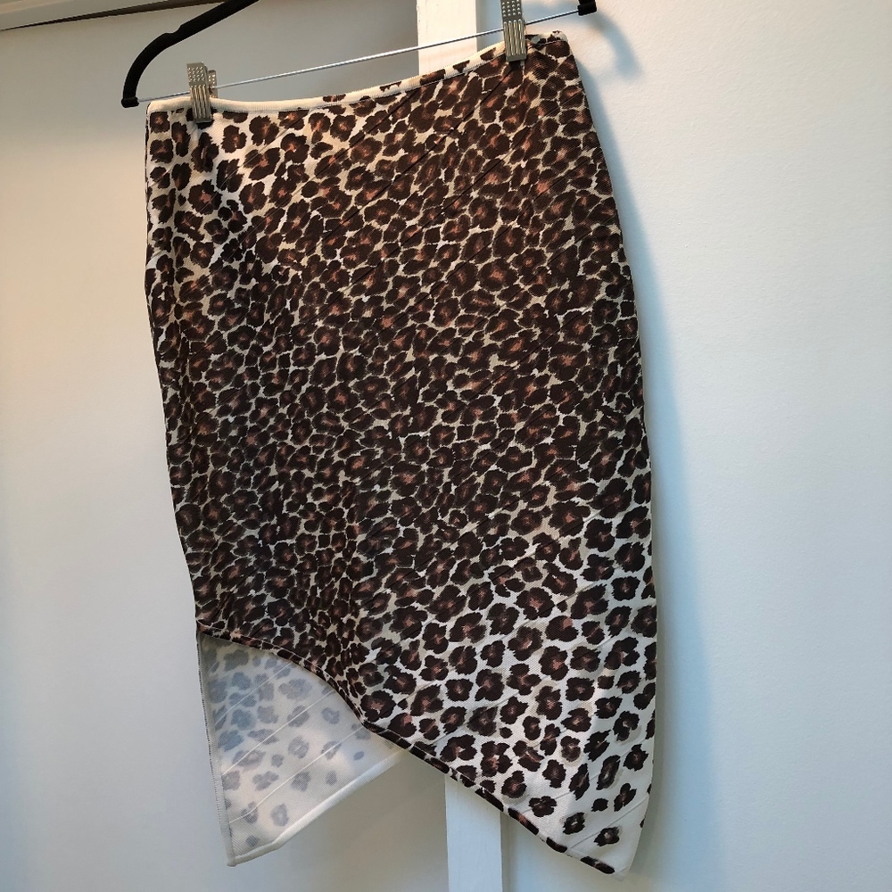 Herve Leger Leopard Skirt